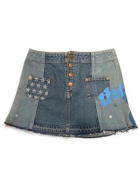 Vintage Hysteric Glamour Patchwork Stars Mini Skirt